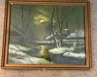 L47 - $25. Vintage Framed Print. Hallen & Weiner New York. Measures 22" x 18".