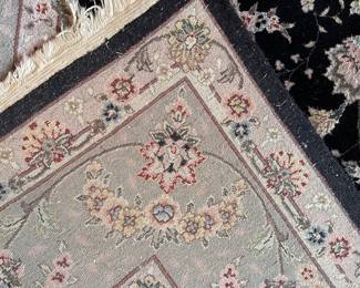 L20 - $250. ABC Carpet & Home Dining Room Rug. 8' x 10' size (actually 97" x 10'). Has some sun fading on one side - priced as is for that reason. No other stains noted. My guess is that it is wool or a wool/silk blend based on the brand.