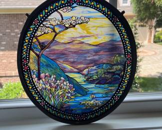 L7 - $50. Vintage Glassmasters Stained Glass Window Hanging. Measures 11.25" x 12.5" tall.