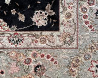 L20 - $250. ABC Carpet & Home Dining Room Rug. 8' x 10' size (actually 97" x 10'). Has some sun fading on one side - priced as is for that reason. No other stains noted. My guess is that it is wool or a wool/silk blend based on the brand.