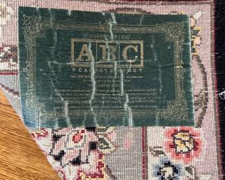 L20 - $250. ABC Carpet & Home Dining Room Rug. 8' x 10' size (actually 97" x 10'). Has some sun fading on one side - priced as is for that reason. No other stains noted. My guess is that it is wool or a wool/silk blend based on the brand.
