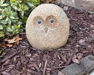 L105 - $12. Stone Carved Owl. Approx 7" tall.