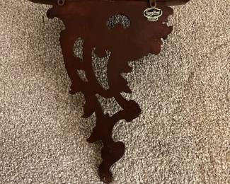 L38 - $25. Vintage Syroco Wood Wall Shelf. Made in USA. Measures 11" x 5.75" deep x 11.5" tall.