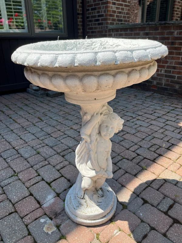 122 Cherub Cast Stone Figural Bird Bath