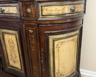 122 Hooker Glenhill DemiLune HandPainted Credenza Detail