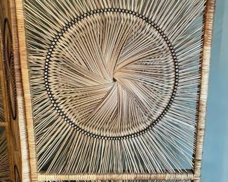 122 Vintage Rattan Starburst Floor Screen Detail
