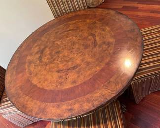 122 Burled Walnut Dining Tabletop Detail
