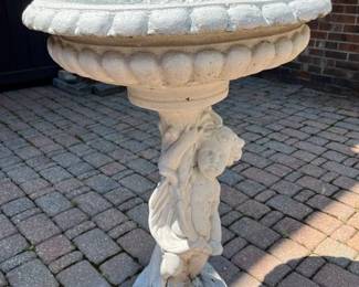 122 Cherub Cast Stone Figural Bird Bath
