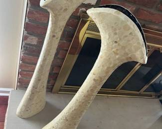 122 Tessellated Faux Stone Floor Vases