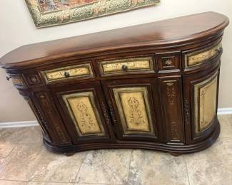 122 Hooker Glenhill DemiLune HandPainted Credenza