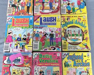Vintage Archie Comics Digest Lot  Jughead, Betty  Veronica, Laugh  9 Issues  Reader Copies