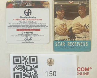 Lot 150: 1963 Topps Baseball Card Elston Howard Number 306 Autographed With Coa