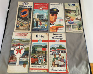 Lot 120: Vintage Service Statio Highway Maps c. 1960's Lot of 7