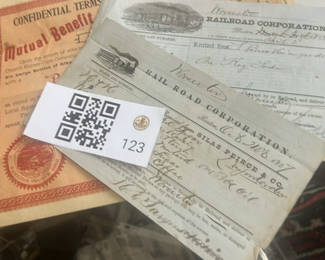 Lot 123: 1850’s Worcester MA Railroad Corporation Lading Bills