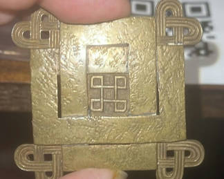 Lot 109: Baer Modernist Brass Brooch Vintage