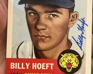 Lot 65: Topps 1953 Auto Reprints Baseball Cards Billy Hoeft Tigers