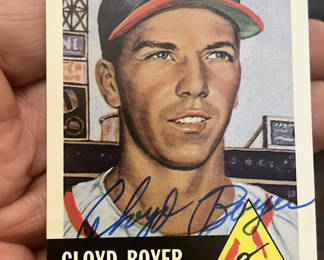 Lot 64: Topps Reprint 1953 Baseball Card Clod Boyer Autographed #60