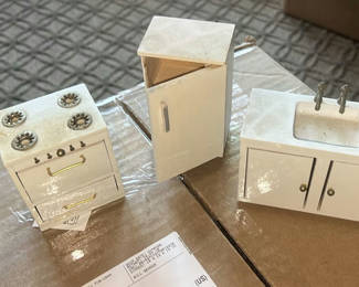 Lot 30: Three Piece Mcm Dollhouse Kitchen, Appliance Set