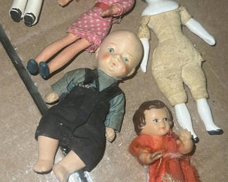 Lot 38: Lot Of Mid Century Doll House Toys And Dolls