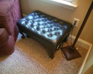 Leather ottoman
