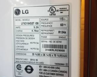 LG refrigeratoir mfg. 10/2013