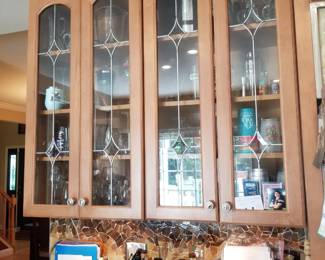 Cabinetry detail: leaded glass cabinets