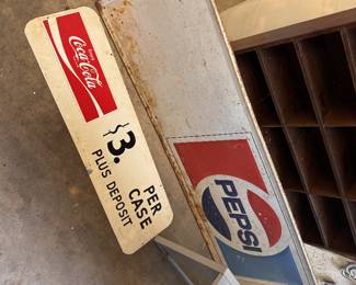Original Pepsi and Coke per case sign