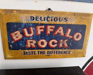 KILLER Original Buffalo Rock counter display! Has cardboard prop on back that's never been used!