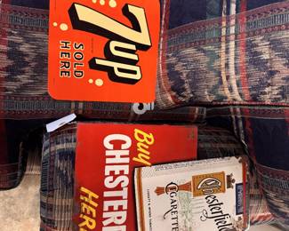 7 up & Chesterfield & L&M combo flange signs!