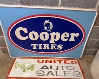 Cooper Tires Original, beautiful color! United Auto Sales metal sign