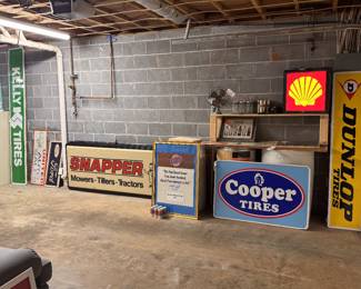 NOS Dunlop. light up Shell Cabinet, Original Cooper tires with great color and more!