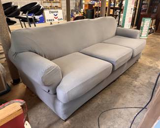 Comfortable couch with slip cover from a smoke free home! Couch is in great shape, can be used with cover or without! Pics of couch without slip cover can be seen in garage in previous photos within this sale post. 