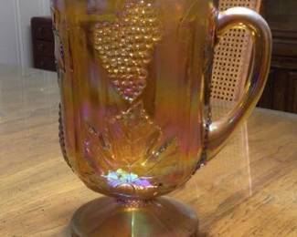 Carnival glass pitcher