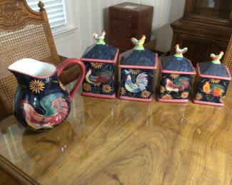Chicken canister set & pitcher