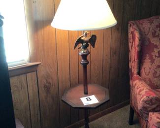 Vintage lamp stand with eagle