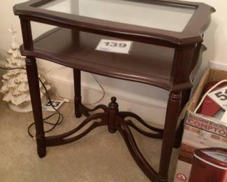 Wood table with lid (glass sides - like a box)