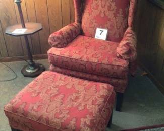 Wingback chair and matching ottamon