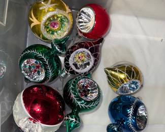 8 Glass Christmas Ornaments with Indents $15.00