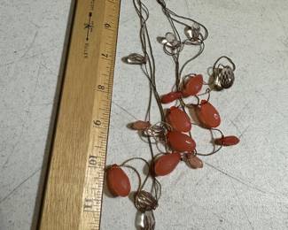 Orange and Clear Necklace $6.00