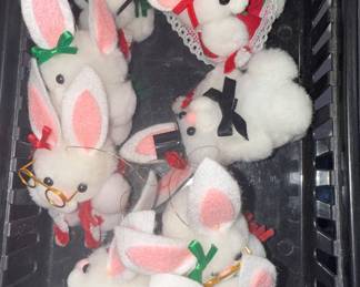 8 Plush Bunny Ornaments $10.00