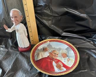 Pope Bobblehead Figure and Plate $7.00