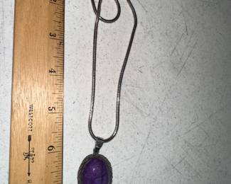 Sterling Silver Purple Pendant and Necklace $28.00