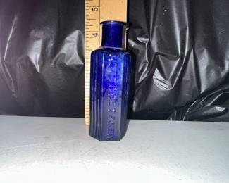 Hexagonal Cobalt Blue Poison Bottle (Not to be Taken) $15.00