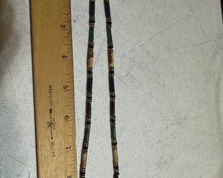 Long and Round Stone Beaded Necklace $8.00