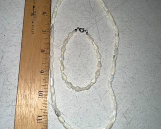 White Stone Necklace and Bracelet $6.00