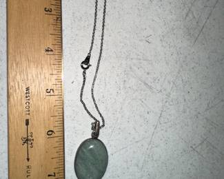 Sterling Silver Green Stone with Chain $28.00