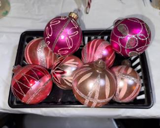 8 Striped/Marked Glass Christmas Ornaments $10.00