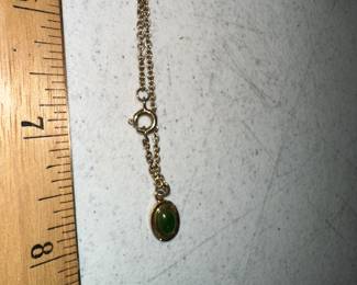 Jade Color Pendant and Chain Costume $5.00