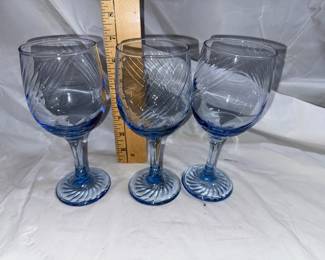 3 Libbey Blue Glasses $9.00
