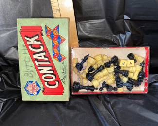 Travel Contack Game and Game Pieces (chess?) $5.00